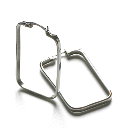 Rectangle Polished Steel Hoop - ER102 - Click Image to Close